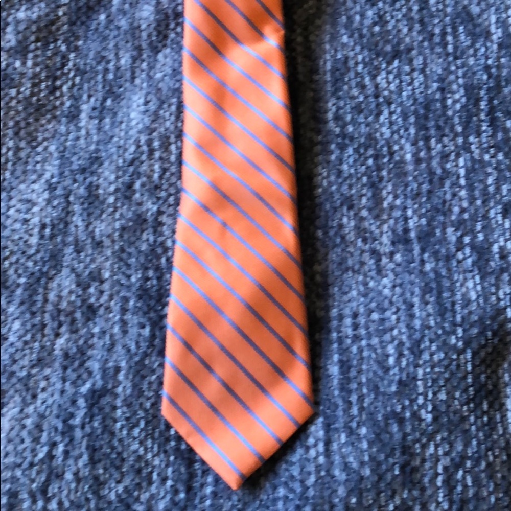 Lord & Taylor Boys Tie Orange and Blue